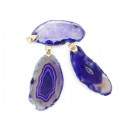Colgante de Ágata Teñida de Lila - Baño Dorado