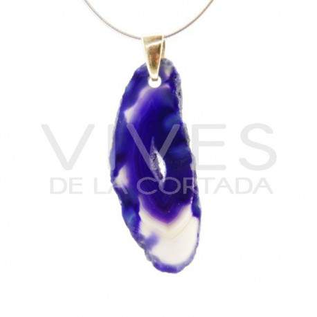 Colgante de Ágata Teñida de Lila - Baño Dorado