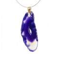 Pingente de ágata tingida de lilás - banho de ouro