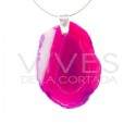 Colgante de Ágata Teñida de Fucsia - Baño de Plata