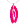 Collana in Agata Tinta di Fucsia - Bagno d'Argento