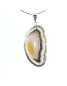 Pendente Ágata Natural - Banhado a Prata 2