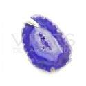 Colgante de Ágata Teñida de Violeta - Baño de Plata