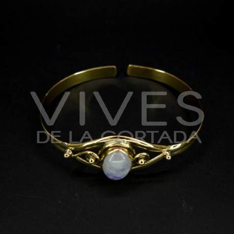 Bracelet of Bronze with cabochon Big Moonstone -114-