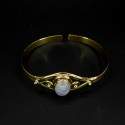 Pulsera de Bronce con Cabujón Grande Piedra Luna -114-