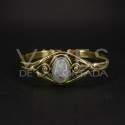 Pulsera de Bronce con Cabujón Grande Piedra Luna -114-