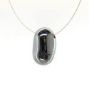 Pendentif Hématite plaquée rhodium avec trous