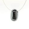 Pendentif hématite percé plaqué rhodium
