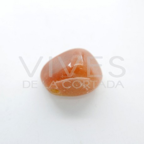 Pendentif Pierced Orange Carnelian Rhodium Plated