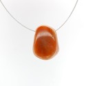 Pendentif Pierced Orange Carnelian Rhodium Plated