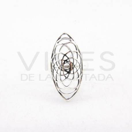 Ring Flower of Life Elongated - Sterling Silver 295