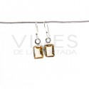 Boucles d'oreilles citrine Cube à facettes Petit - Argent 925