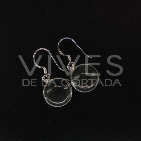 Boucles d'oreilles de Quartz Cercle lisse Grand - Argent 925