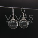 Earrings from Quartz Smooth Circle Big - Sterling Silver 925
