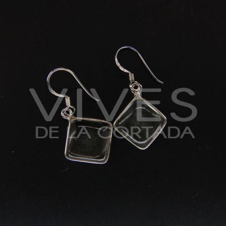 Earrings from Quartz Smooth Cube Big - Sterling Silver 925