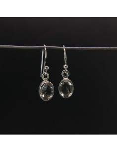 Earrings from Quartz Oval Faceted Small - Sterling Silver 925