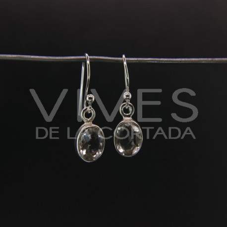 Earrings from Quartz Oval Faceted Small - Sterling Silver 925
