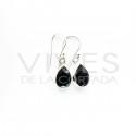 Boucles d'oreilles perle d'Onyx à facettes - Argent 925