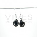 Boucles d'oreilles perle d'Onyx à facettes - Argent 925