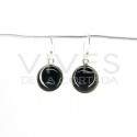 Boucles d'oreilles cercle lisse en Onyx Grand - Argent 925