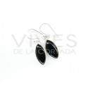 Earrings of Onyx Smooth Eye Big - Sterling Silver 925