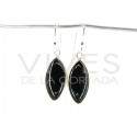 Earrings of Onyx Smooth Eye Big - Sterling Silver 925