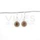 Small Smooth Circle Smoked Quartz Earrings - Sterling Silver 925