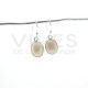 Small Smooth Oval Smoked Quartz Earrings - Sterling Silver 925