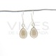 Small Smooth Tear Smoked Quartz Earrings - Sterling Silver 925