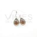 Boucles d'oreilles de Quartz Teardrop Smoked Plain Grand - Argent Sterling 925