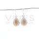 Large Smooth Tear Smoked Quartz Earrings - Sterling Silver 925
