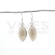 Large Smooth Eye Smoked Quartz Earrings - Sterling Silver 925