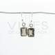Faceted Rectangle Smoked Quartz Earrings - Sterling Silver 925