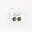 Boucles d'oreilles de Quartz Cercle fumé à facettes - Argent 925