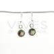 Smoked Quartz Earrings Faceted Circle - Sterling Silver 925