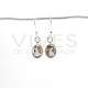 Faceted Oval Smoked Quartz Earrings - Sterling Silver 925