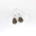 Pendientes de Cuarzo Ahumado Lágrima Facetada Pequeña - Plata de Ley 925