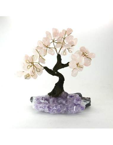 Tree of Quartz Rose Small with Druse Base
