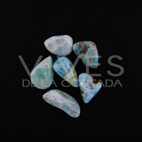 Pingente de Larimar com banho de ródio