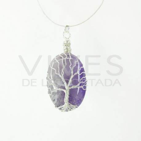 Pendant of Amethyst and Tree Life - Silver Bath