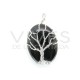 Obsidian Pendant and Rolling Life Tree - Silver Bath