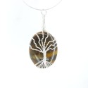 Pendant of Tiger's Eye and Tree Life Rodado - Silver Bath