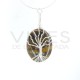 Tiger's Eye and Tree Roded Life Pendant - Silver Bath