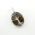 Pendant of Tiger's Eye and Tree Life Rodado - Silver Bath