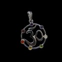 Pendentif OM avec Chakra Minerals - Bain d'argent