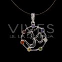 Colgante OM con Minerales de los Chakras - Baño de Plata
