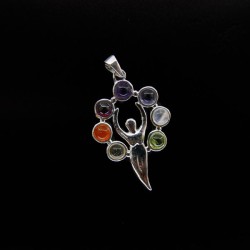 Colgante Mujer con Minerales de los Chakras - Baño de Plata