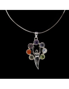 Pendant Woman with Chakra Minerals - Silver Bath