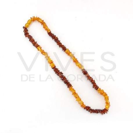 Necklace Dark and Light Amber Chip 45cm