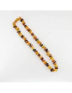 Colar de lascas de âmbar Escuro e claro intercalados 45cm
